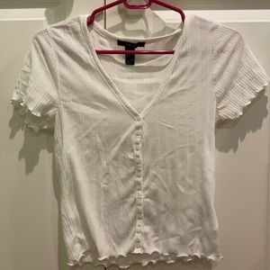 Forever 21 Button-Up Short Sleeve Sweater